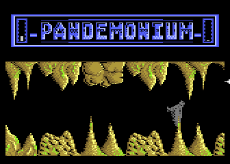 Pandemonium (Atari 8-bit) screenshot: Narrow part of the cavern
