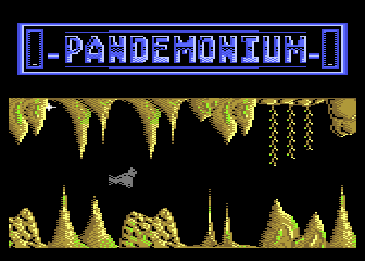 Pandemonium (Atari 8-bit) screenshot: Hanging vines