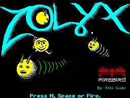 Zolyx (ZX Spectrum) screenshot: Title Screen