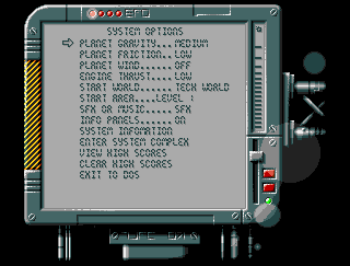 Code Name Nano (Amiga) screenshot: Main menu