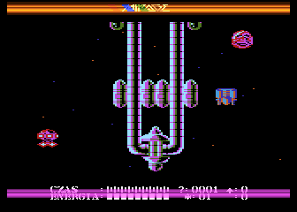 Dark Abyss (Atari 8-bit) screenshot: Flying backward