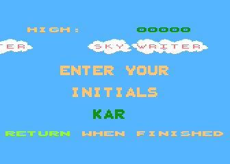 Sky Writer (Atari 8-bit) screenshot: Enter Your name