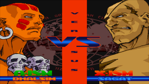 Street Fighter Alpha 3 Max (PSP) screenshot: Dhalsim vs Sagat