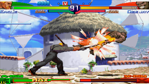 Street Fighter Alpha 3 Max (PSP) screenshot: Eagle vs DeeJay