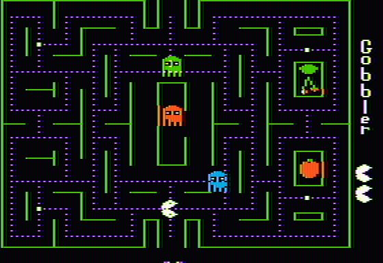 Gobbler (Apple II) screenshot: Starting out