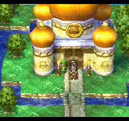 Dragon Warrior VII (PlayStation) screenshot: One of the several locations that looks like Orthodox churches - this here is actually the famous palace of the Medal King, present in several other Dragon Quest games