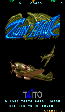 Twin Hawk (Arcade) screenshot: Title Screen.