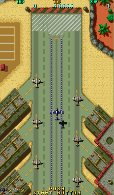 Twin Hawk (Arcade) screenshot: Taking-Off.