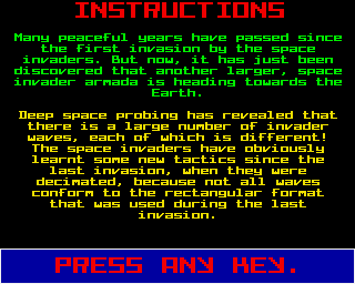 Alien Invasion (Acorn 32-bit) screenshot: Story intro