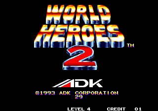World Heroes 2 (Arcade) screenshot: Title Screen.