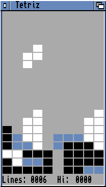 Tetriz (Amiga) screenshot: Playing Tetriz