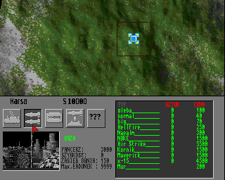 Pole Walki (Amiga) screenshot: Purchasing rockets