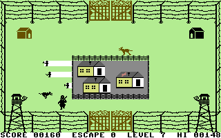 Stalag 1 (Commodore 64) screenshot: Release ze hounds!