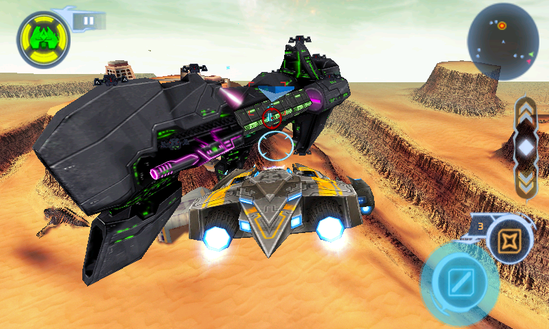 Star Battalion (Android) screenshot: Attacking a large frigate