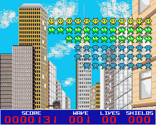 Alien Invasion (Acorn 32-bit) screenshot: Shield activated