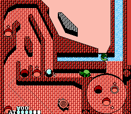 Pinball Quest (NES) screenshot: This turtle moves to capture the ball as his own