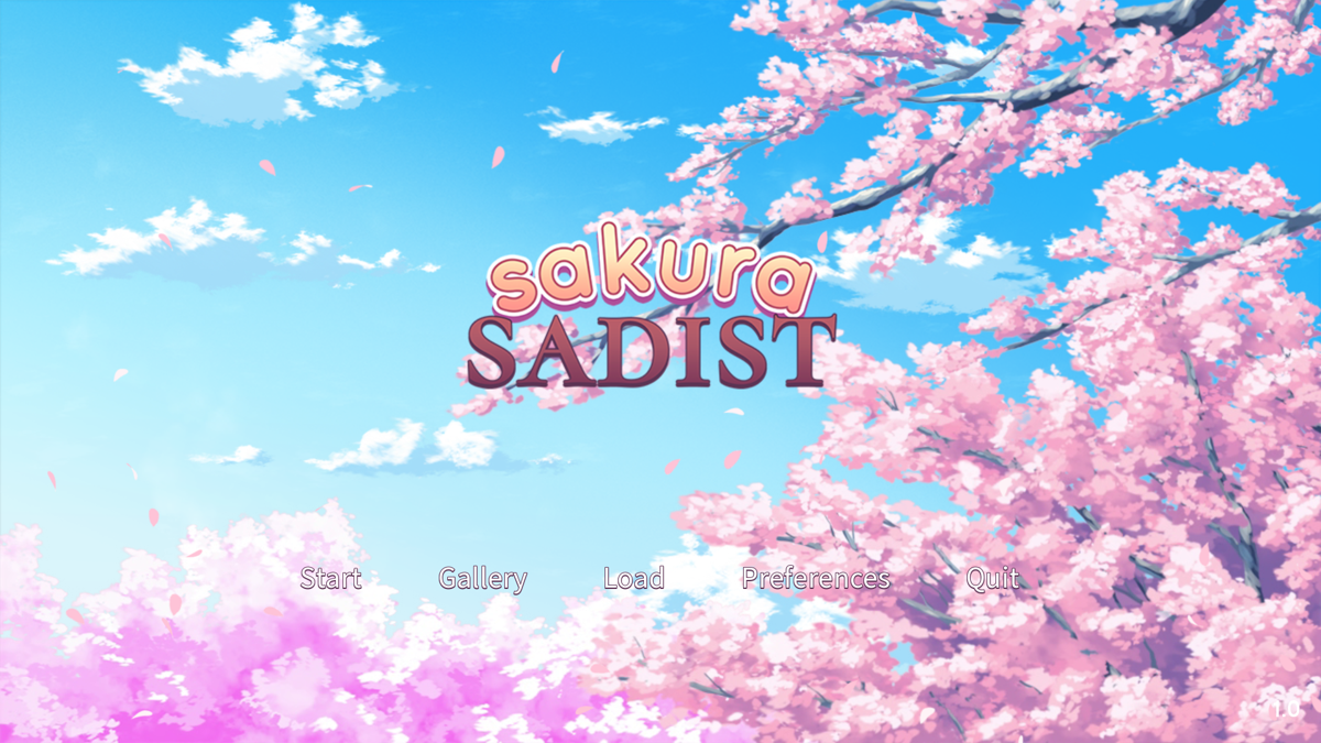 Sakura Sadist (Windows) screenshot: The main menu