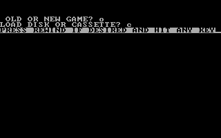 Galaxy (DOS) screenshot: Yeah, you read that right - this game supports tape I/O... on the PC! (CGA)