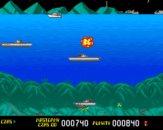 Operacja Wąż Morski (Amiga) screenshot: Last line ship on board