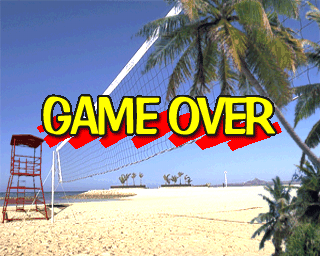 V-Ball: Beach Volley Heroes (PlayStation) screenshot: Continue - Yes or No? If you choose No, the game will be over. Obviously.