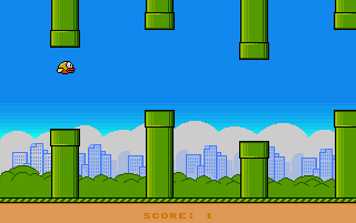 Flappy Bird (Amiga) screenshot: Flapping
