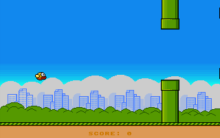 Flappy Bird (Amiga) screenshot: Starting out