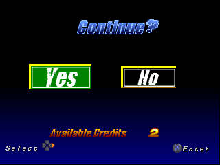 Irritating Stick (PlayStation) screenshot: Continue?