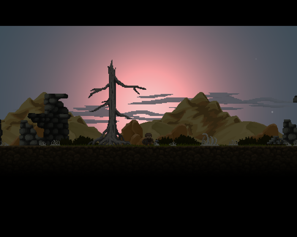 Regions of Ruin (Windows) screenshot: In the desert at dusk.