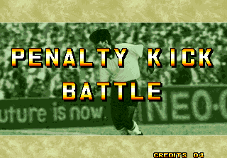 Neo Geo Cup '98: The Road to the Victory (Arcade) screenshot: penalty kick battle