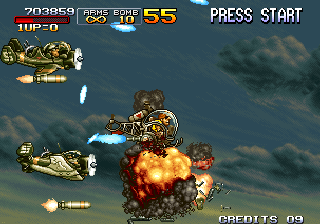Metal Slug 3 (Arcade) screenshot: Helicopter