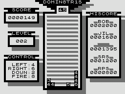 Dominetris (ZX81) screenshot: Level 2