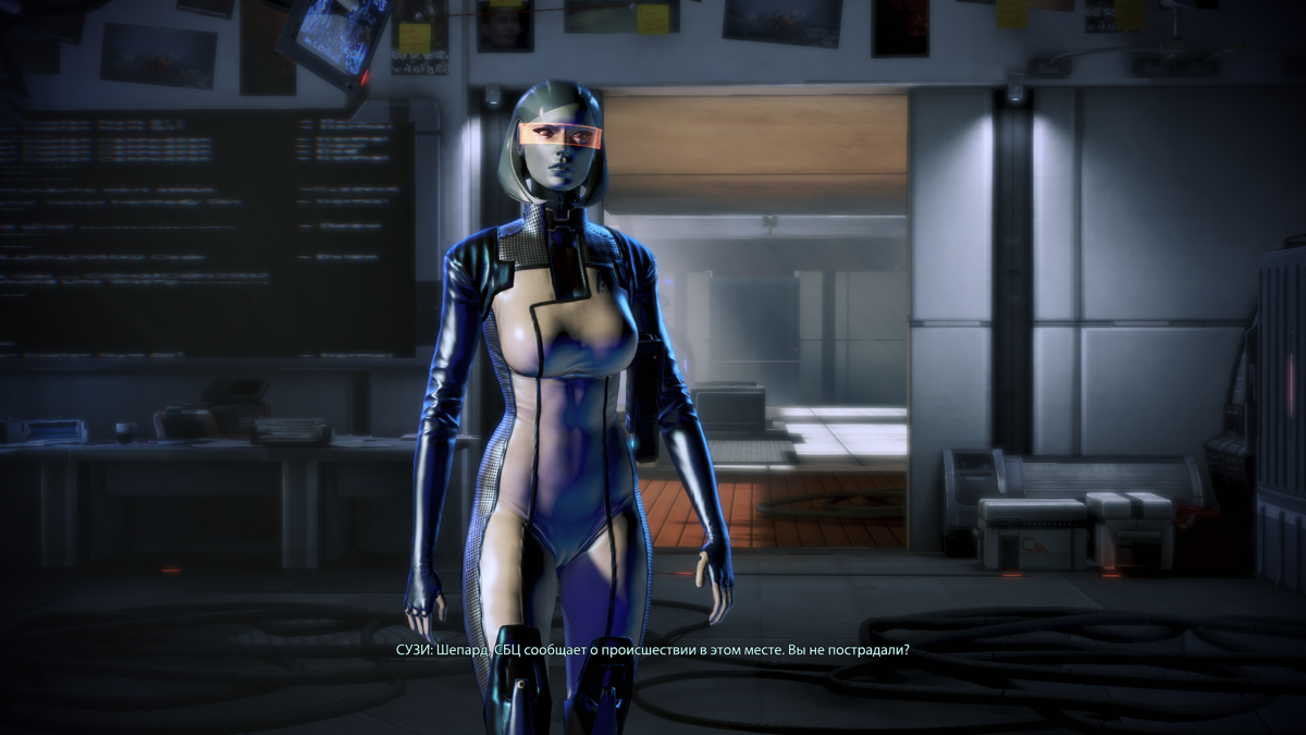 Mass Effect 3: Leviathan (Windows) screenshot: EDI looks good in FullHD. No wonder Joker has a crush on her