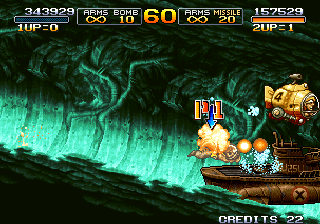 Metal Slug 3 (Arcade) screenshot: Bigger u-boot