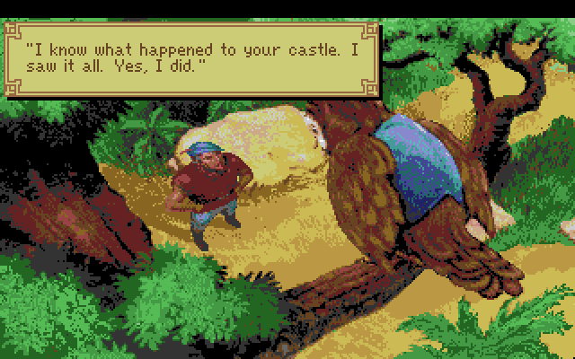 King's Quest V: Absence Makes the Heart Go Yonder! (Amiga) screenshot: Cedric saw the castle disappear
