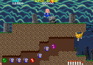 Bonze Adventure (Arcade) screenshot: Cave