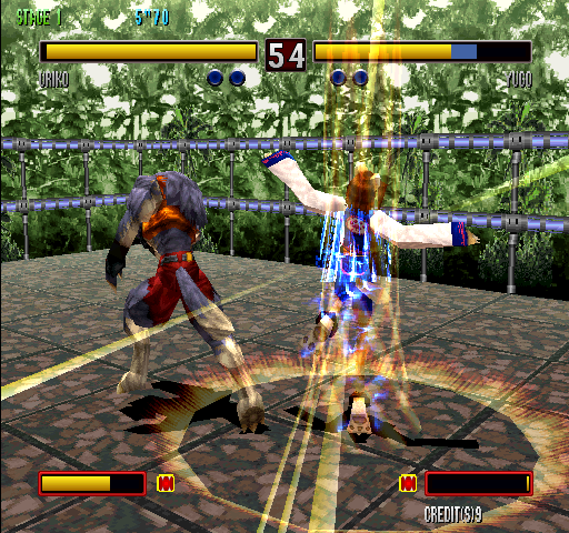 Bloody Roar II (Arcade) screenshot: Get the power!