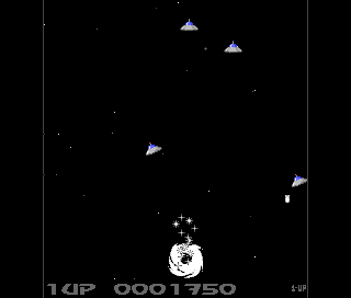 Galaga '92 (Amiga) screenshot: Shot down