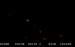 XO-Fighter (DOS) screenshot: "No color" mode simply alters the palette on RGB monitors