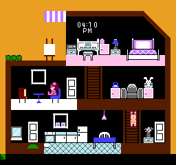 Apple Town Monogatari: Little Computer People (NES) screenshot: Watching some television.