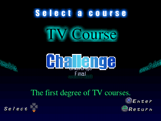 Irritating Stick (PlayStation) screenshot: 1P Play - TV Course - Challenge