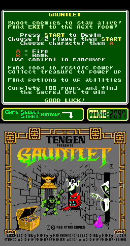 Gauntlet (Arcade) screenshot: Title Screen.
