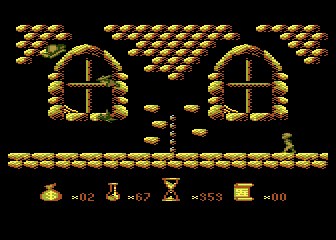 Aurum (Atari 8-bit) screenshot: Castle interior design looks very monotonously