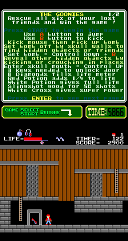 The Goonies (Arcade) screenshot: A key to collect.