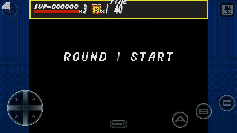 Streets of Rage (Android) screenshot: Round 1 Start