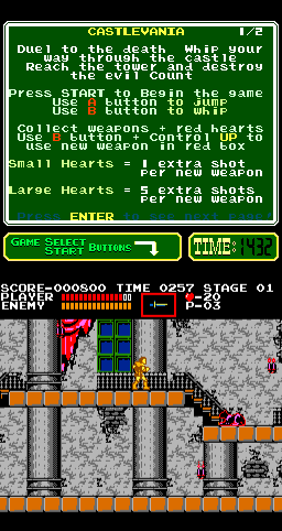 Castlevania (Arcade) screenshot: Another creature to avoid.