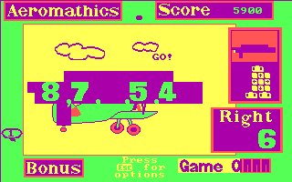 Aeromathics (DOS) screenshot: Better concentrate instead of messing around with the screen colors...