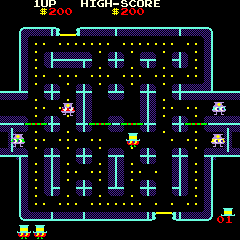 Lock 'n' Chase (Arcade) screenshot: Game in progress