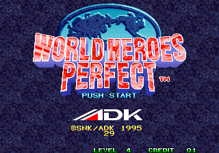 World Heroes Perfect (Arcade) screenshot: Title Screen.