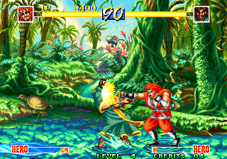 World Heroes Perfect (Arcade) screenshot: Punched him.