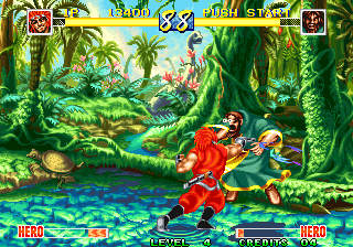 World Heroes Perfect (Arcade) screenshot: Another punch.